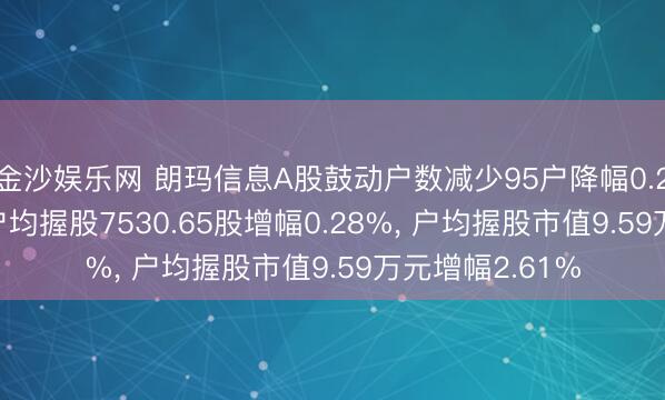 金沙娱乐网 朗玛信息A股鼓动户数减少95户降幅0.28%， 指引A股户均握股7530.65股增幅0.28%， 户均握股市值9.59万元增幅2.61%