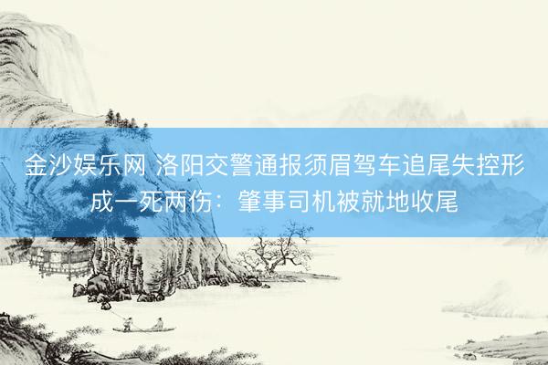 金沙娱乐网 洛阳交警通报须眉驾车追尾失控形成一死两伤：肇事司机被就地收尾