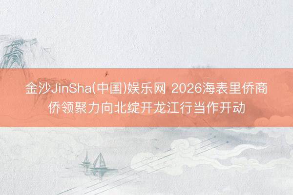 金沙JinSha(中国)娱乐网 2026海表里侨商侨领聚力向北绽开龙江行当作开动