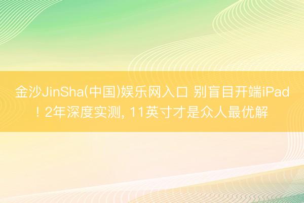 金沙JinSha(中国)娱乐网入口 别盲目开端iPad! 2年深度实测， 11英寸才是众人最优解