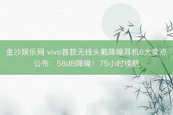 金沙娱乐网 vivo首款无线头戴降噪耳机6大卖点公布：58dB降噪！75小时续航
