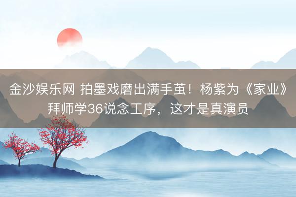 金沙娱乐网 拍墨戏磨出满手茧！杨紫为《家业》拜师学36说念工序，这才是真演员