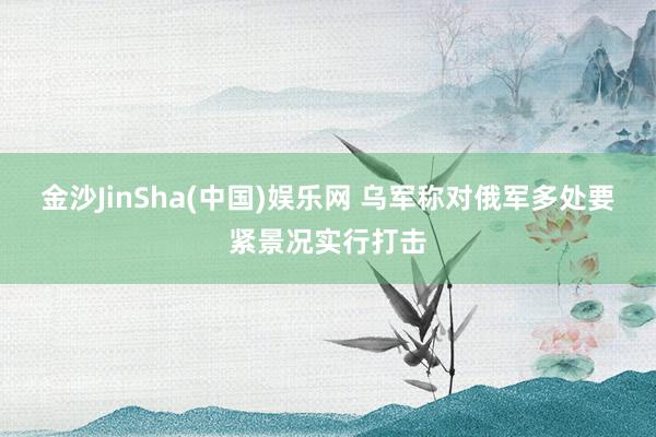 金沙JinSha(中国)娱乐网 乌军称对俄军多处要紧景况实行打击
