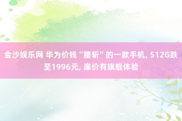 金沙娱乐网 华为价钱“腰斩”的一款手机， 512G跌至1996元， 廉价有旗舰体验